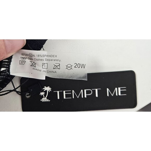 Tempt Me Womens One Shoulder Black Swimsuit Set Plus Size 20W Beach Pool - Picture 9 of 10